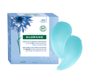Image of product Klorane - Smoothing & Soothing Eye Patches with Organic Cornflower, 7 x 2 units