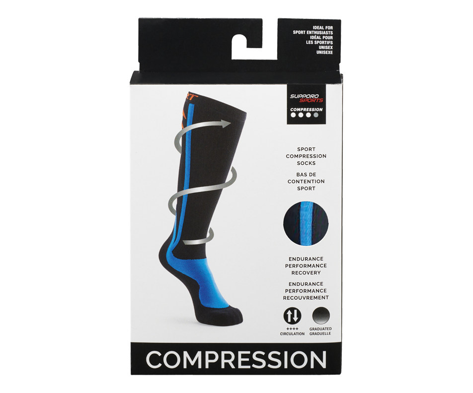 Sports Compression Knee High Socks 2030 mmHg, Black Small, 1 unit