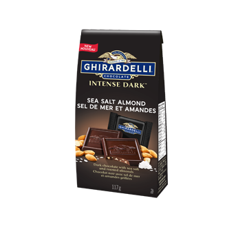 Image of product Ghirardelli - Int Dark Sea Salt Almond Bag, 117 g