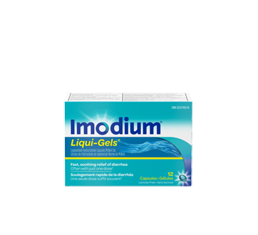 Image of product Imodium - Imodium Diarrhea Relief Liqui-Gels, 12 units