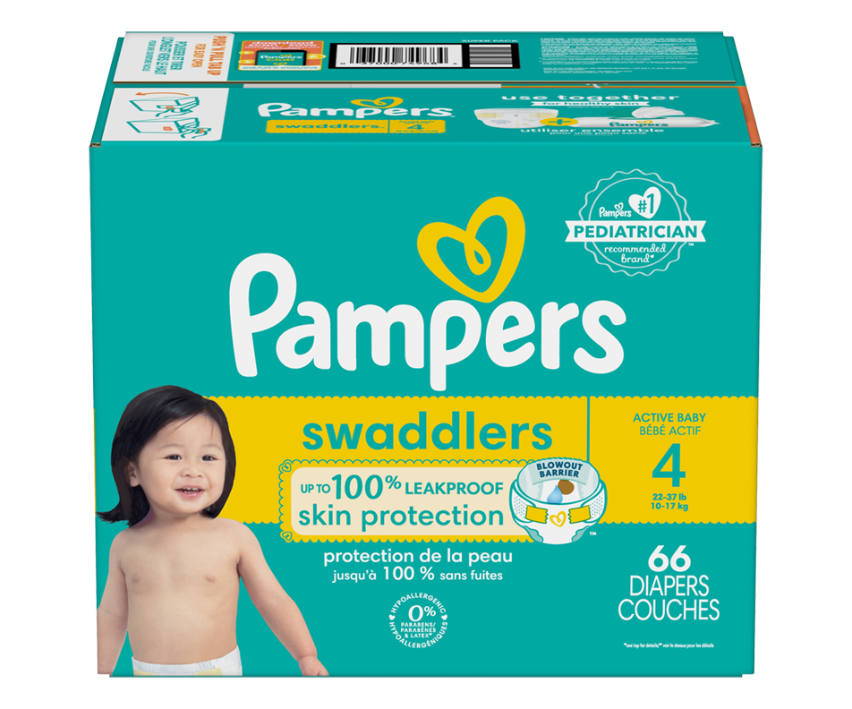 Swaddlers Active Baby Diapers, Size 4, 66 units – Pampers : Diaper