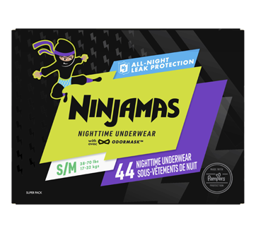 Image of product Ninjamas - Nighttime Bedwetting Underwear Boy Size S/M, 44 units