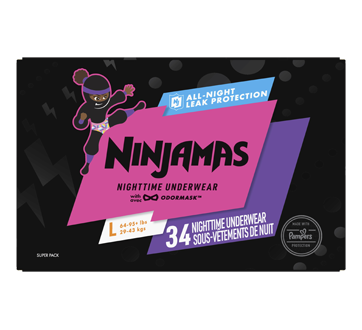 Image of product Ninjamas - Nighttime Bedwetting Underwear Girl Size L, 34 units