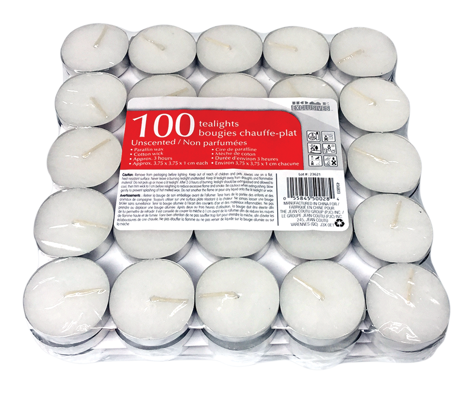 Tealights, Unscented, 100 units Home Exclusives Candle and