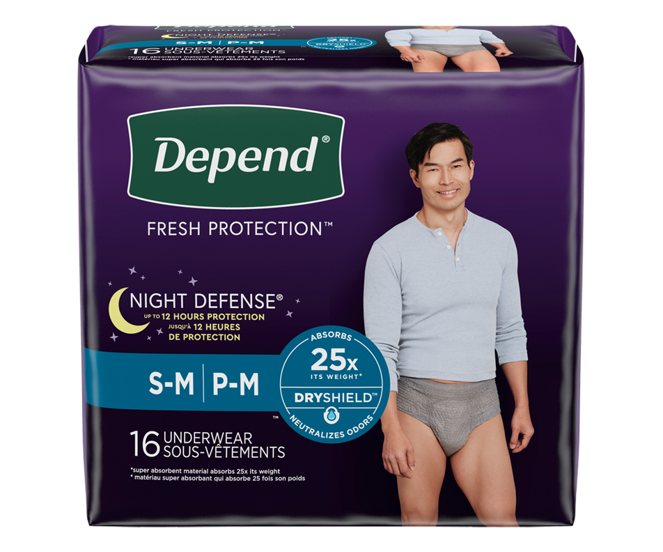 Fresh Protection Men Incontinence Underwear Overnight, SmallMedium