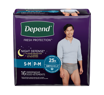 Image of product Depend - Night Defense Adult Incontinence Underwear for Men, Overnight, 16 units, Small-Medium
