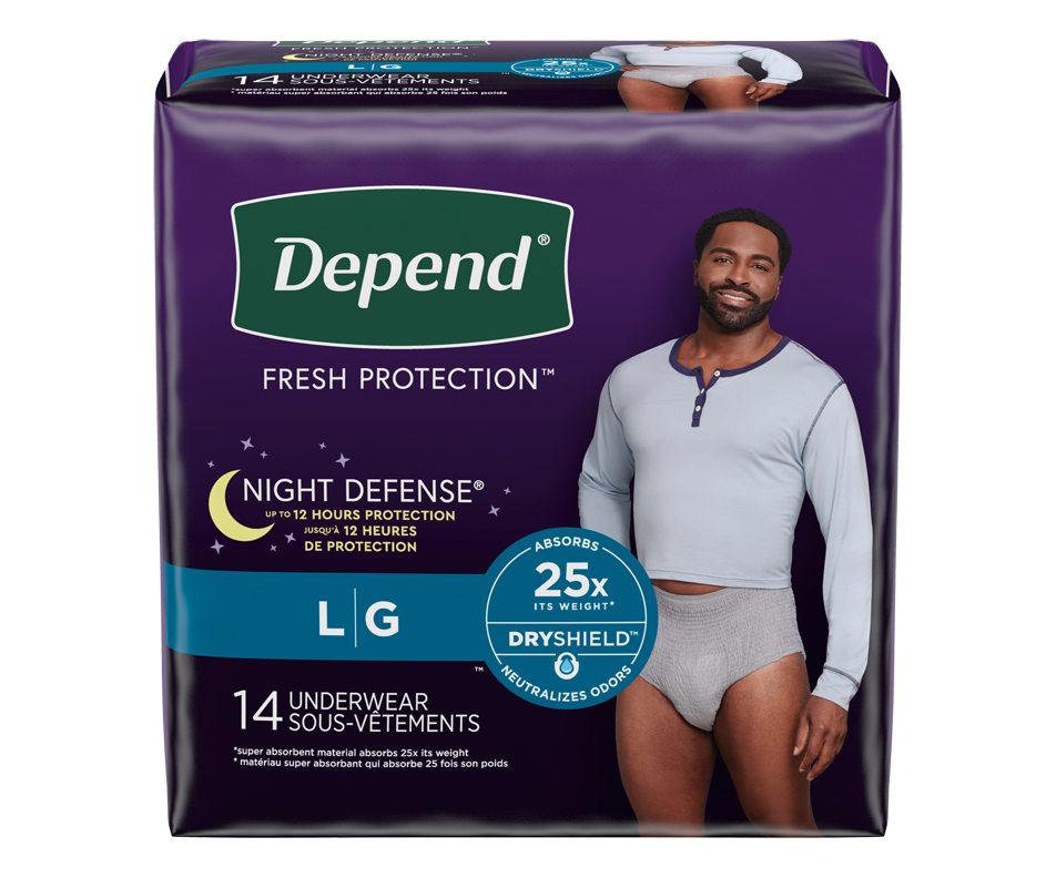 Night Defense Adult Incontinence Underwear for Men, Overnight, 14 units ...