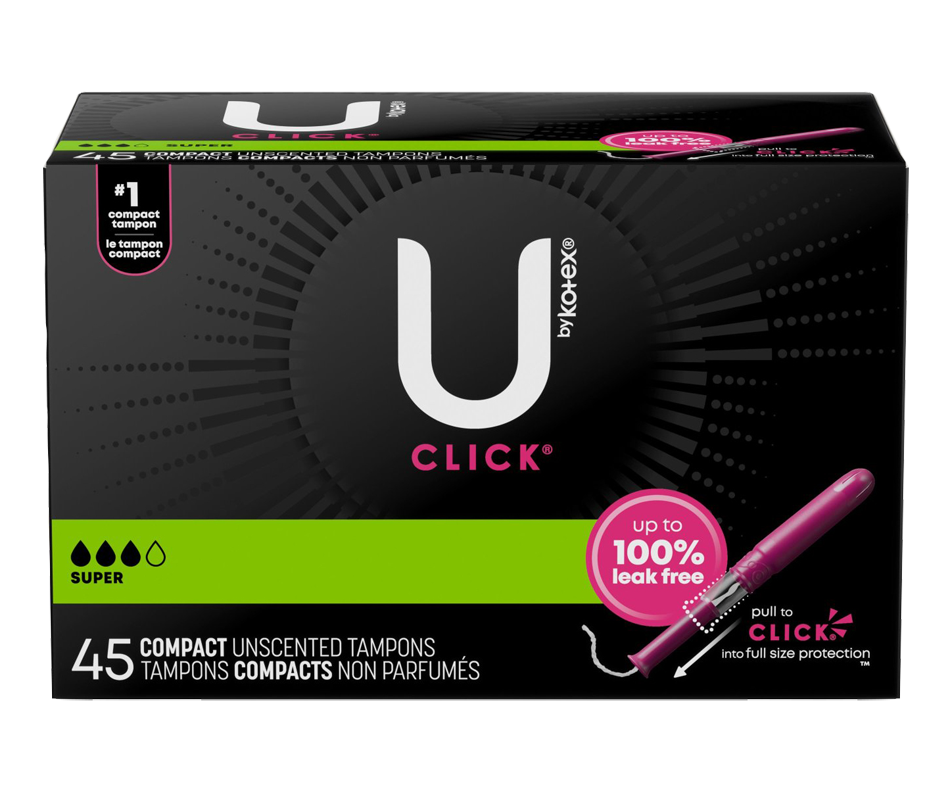 Click Compact Tampons, Super, 45 units U by Kotex Tampon Jean Coutu