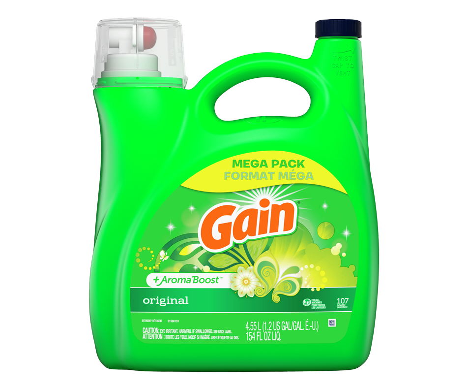 + Aroma Boost Liquid Laundry Detergent, Original, 4.55 L Gain