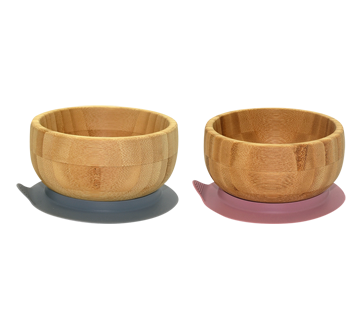 Bamboo Bowl with Silicone Suction Base, 1 unit