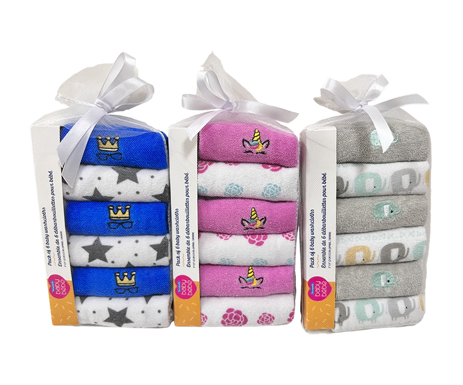 Baby Washcloths, 6 units Personnelle Baby Clothes and accessories