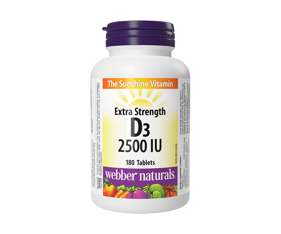 Extra Strength D3 2500 IU, 180 units Webber Naturals Vitamin D