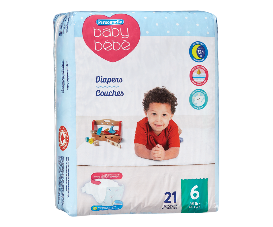 Baby Diapers, 6, 21 units Personnelle Diaper Jean Coutu