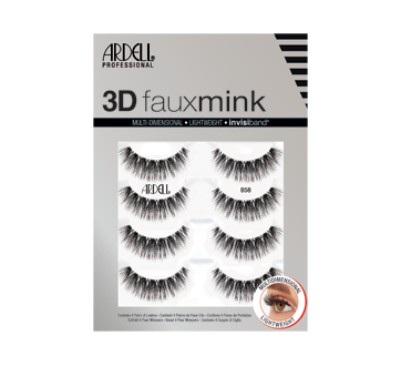 Mink 3D False Eyelashes, # 858, 4 units