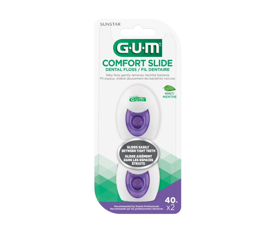 Comfort Slide Dental Floss, Mint, 2 x 40 m G·U·M Dental floss