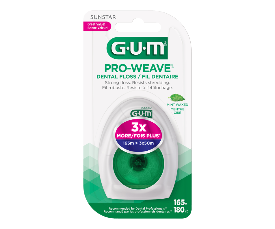Butlerweave Dental Floss, Mint Waxed, 165 m G·U·M Dental floss