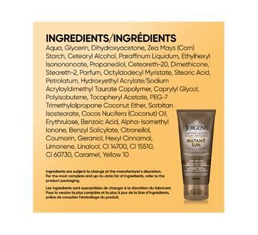 Image 7 of product Jergens - Natural Glow Instant Sun Sunless Tanning Moisturizer & Bronzer, 180 ml, Deep Bronze