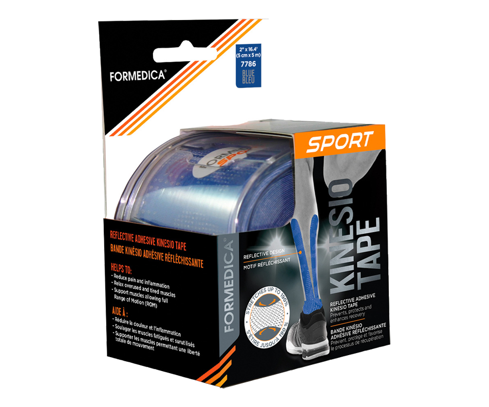 Reflective Adhesive Kinesio Tape, 1 unit, Blue Formedica