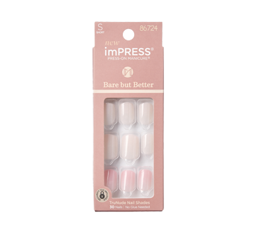 imPRESS Press-On Manicure Bare But Butter Short Nails, 1 unit, Effortless Finish