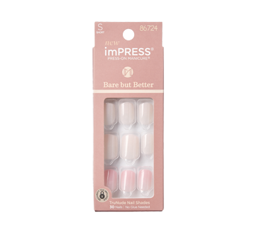 imPRESS Press-On Manicure Bare But Butter Short Nails, 1 unit, Effortless Finish