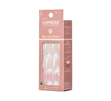 Image 2 of product Kiss - imPRESS Press-On Manicure Bare But Butter Short Nails, 1 unit, Effortless Finish