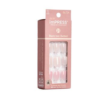 Image 3 of product Kiss - imPRESS Press-On Manicure Bare But Butter Short Nails, 1 unit, Effortless Finish
