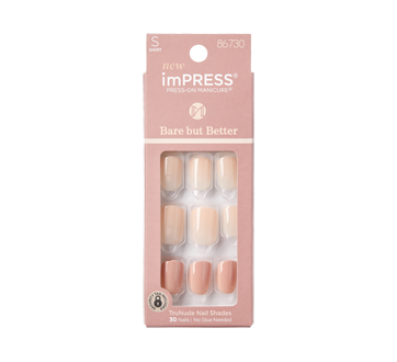 imPRESS Press-On Manicure Bare But Butter Short Nails, 1 unit, Simple Pleasure