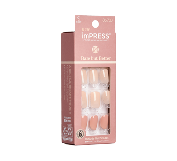 Image 2 of product Kiss - imPRESS Press-On Manicure Bare But Butter Short Nails, 1 unit, Simple Pleasure