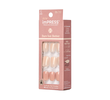 Image 3 of product Kiss - imPRESS Press-On Manicure Bare But Butter Short Nails, 1 unit, Simple Pleasure