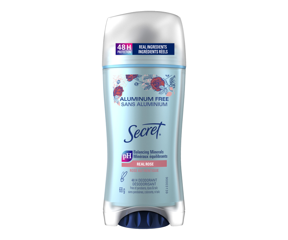 Aluminum Free Deodorant for Women, 68 g, Rose Secret Antiperspirant Jean Coutu