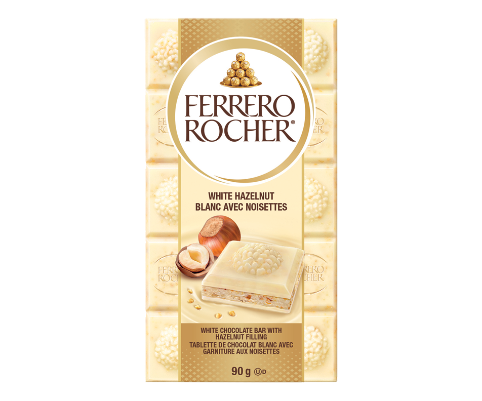 Ferrero Rocher White Chocolate Bar, 90 g Ferrero Family size Jean Coutu