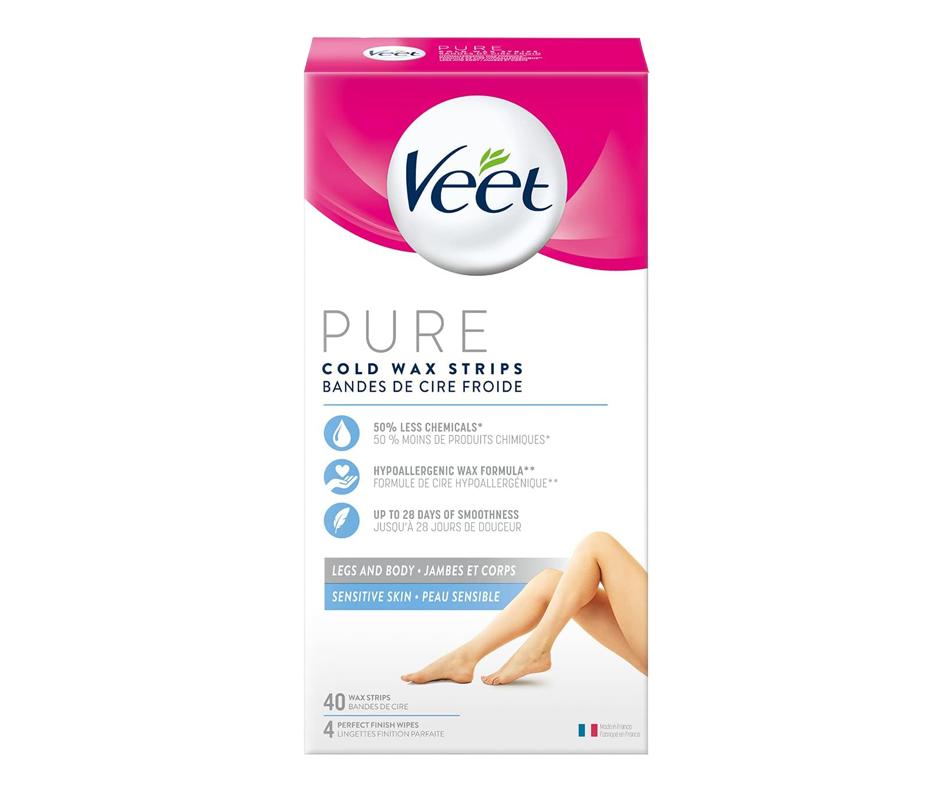 Pure Cold Wax Strips for Legs & Body, 40 units Veet Wax hair