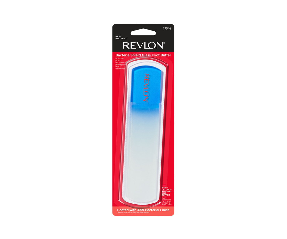 Bacteria Shield Glass Foot Buffer, 1 unit Revlon Nail file Jean Coutu