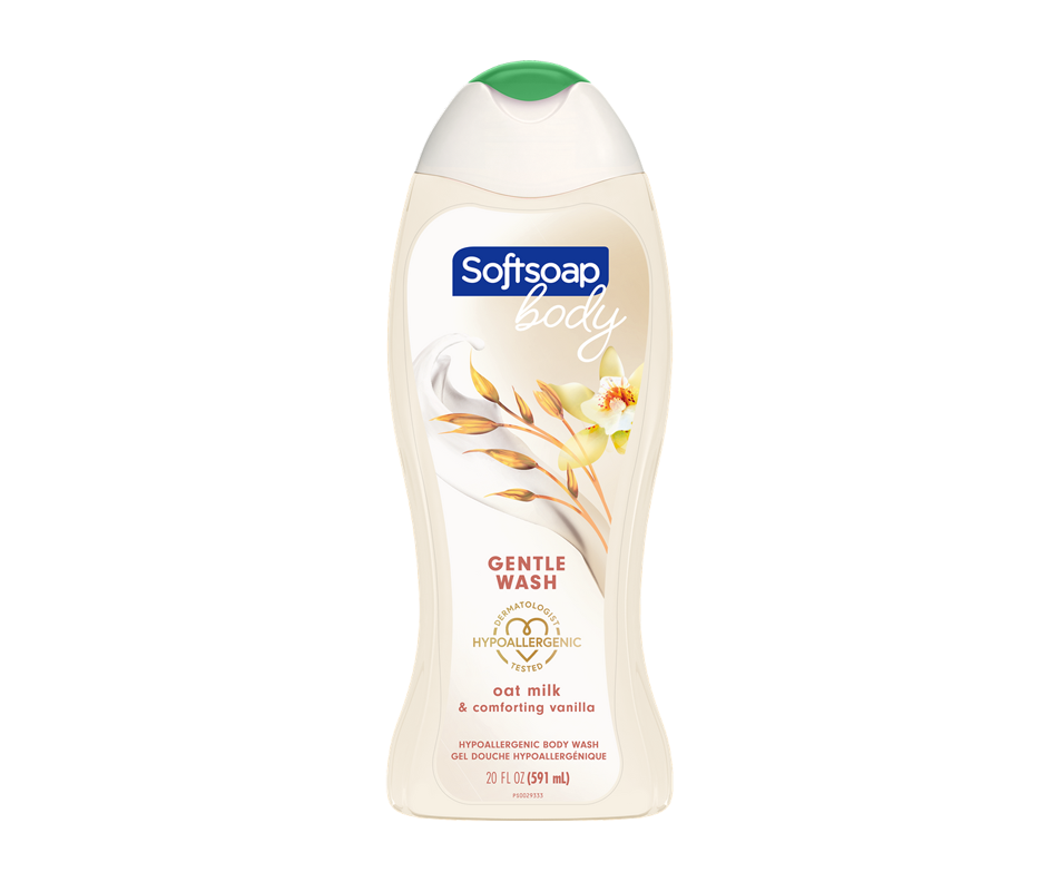 Body Gentle Wash Hypoallergenic Body Wash, Oat Milk and Vanilla, 591 ml