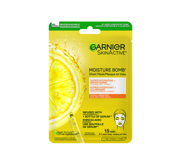 Image 1 of product Garnier - Skin Activ Moisture Bomb Sheet Mask Super Hydrating & Brightening, 28 g