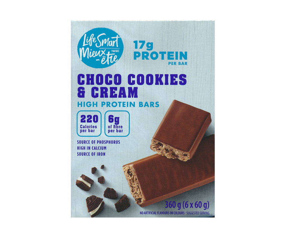 High Protein Bars, Choco Cookies & Cream, 6 x 60 g Life Smart