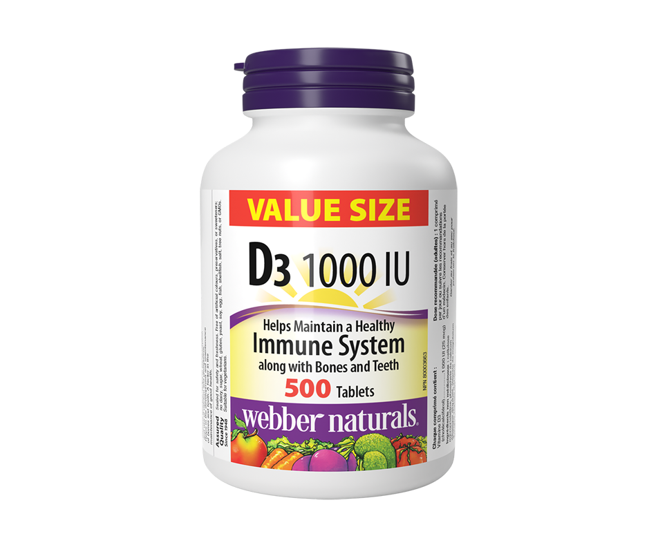 D3 1000 IU, 500 units ber Naturals Vitamin D Jean Coutu