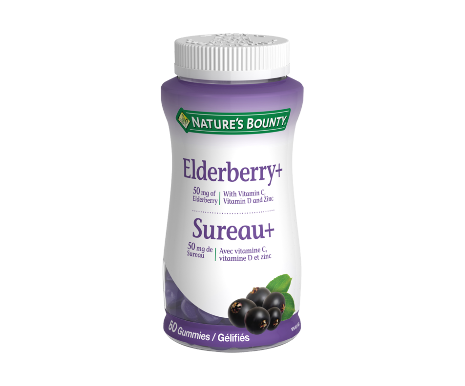 Gummies With Vitamin C, Vitamin D & Zinc, Elderberry, 60 units Nature