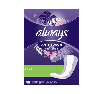 Anti-Bunch Xtra Protection Daily Liners Long Unscented, Anti Bunch, 48 units