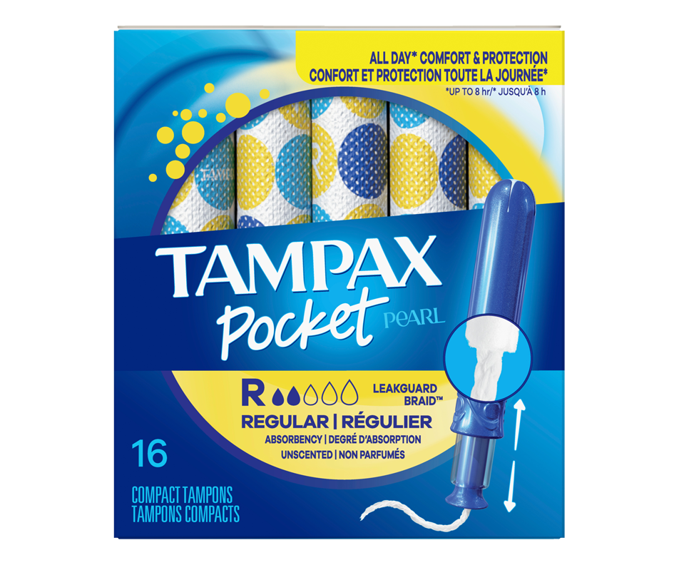 Pocket Pearl Tampons, Regular, 16 units Tampax Pads and cup Jean
