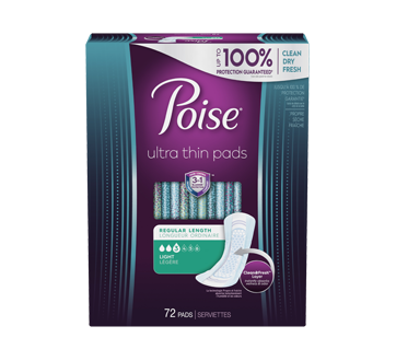 Ultra Thin Incontinence Pads Light Absorbency, 72 units