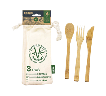 Reusable Bamboo Utensils with Case, 1 unit