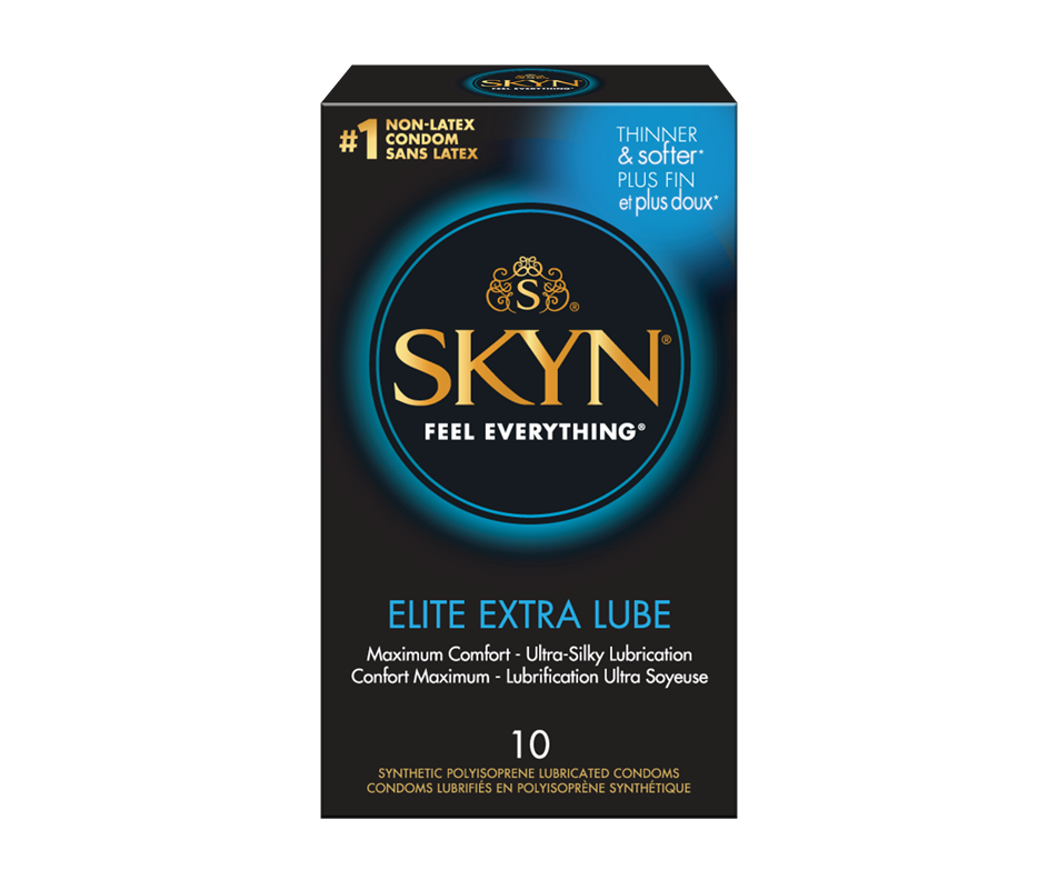 Elite Extra Lube Synthetic Polyisoprene Lubricated Condoms, 12 units