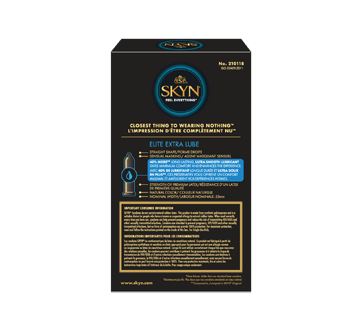 Image 2 of product Skyn - Elite Extra Lube Synthetic Polyisoprene Lubricated Condoms, 12 units