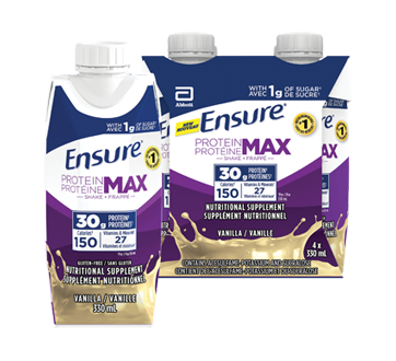 Image 1 of product Ensure - Protein Max Nutrition Shake Supplement, Vanilla, 4 x 330 ml