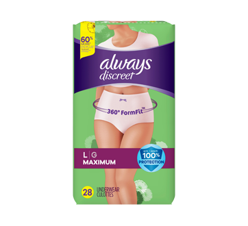 Always Discreet Max Protection Underwear, S/M - 32 Count