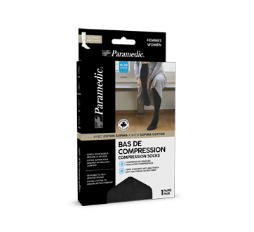 Women's Compression Socks, 1 unit, Black-Large