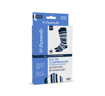 Image of product Paramedic Canada - Women's Compression Socks, 1 unit, Striped-Medium