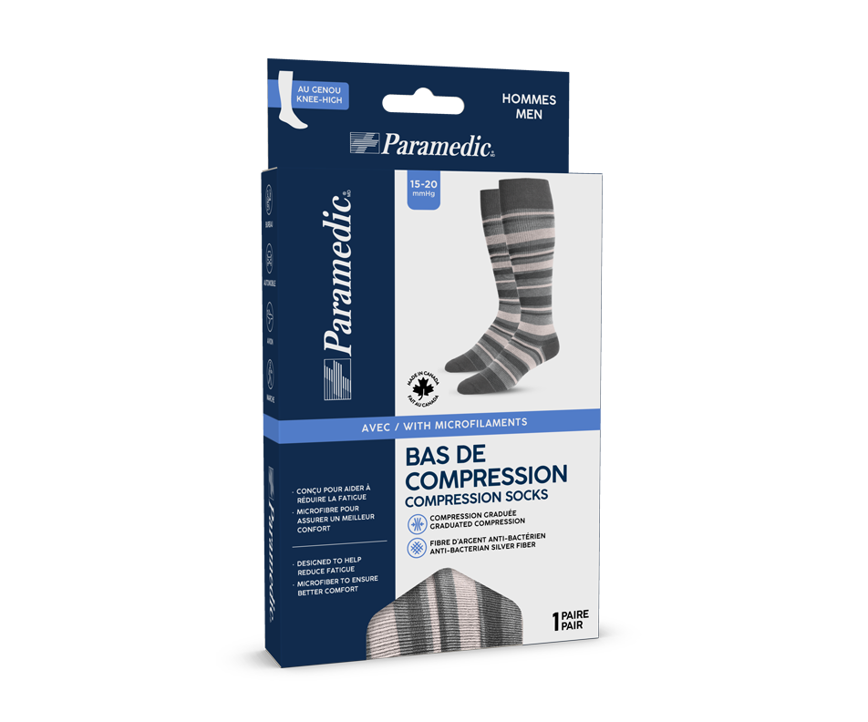 Men's Compression Socks, 1 unit, StripedLarge Paramedic Canada