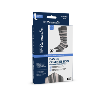Men's Compression Socks, 1 unit, Striped-Large